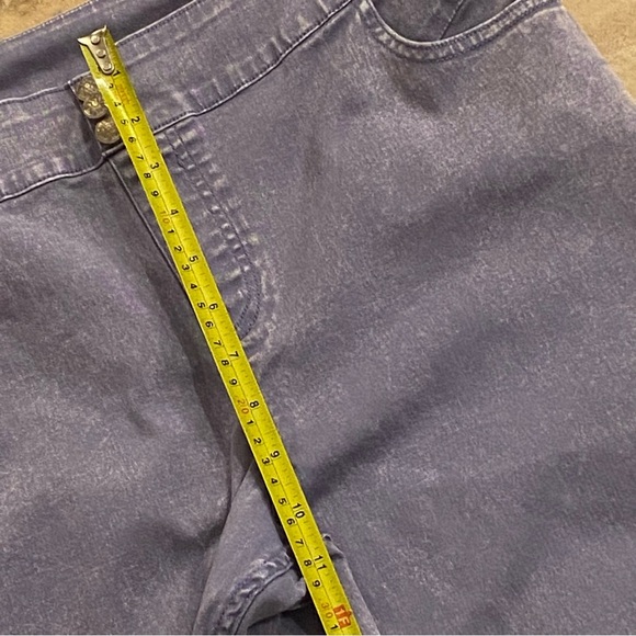 Soft Surroundings Womens Elastic Waist Stretch Jeans Size L Distressed Purple - Picture 6 of 8